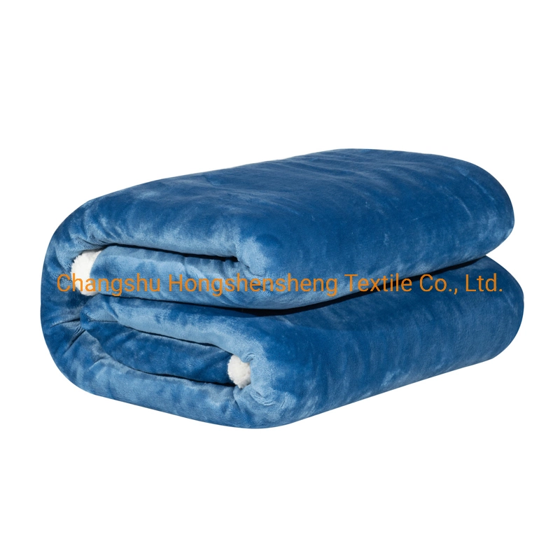 Double Sided Plush Throw Polar Fleece Sherpa Blanket Printed Solid Reversible Sherpa Blanket